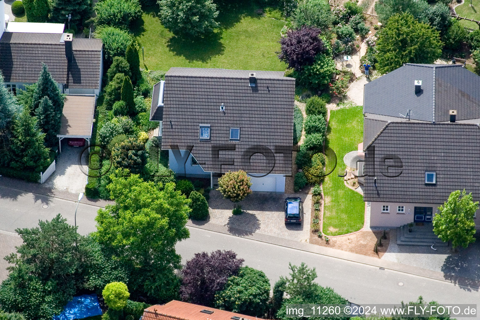 Steinweiler in the state Rhineland-Palatinate, Germany from a drone