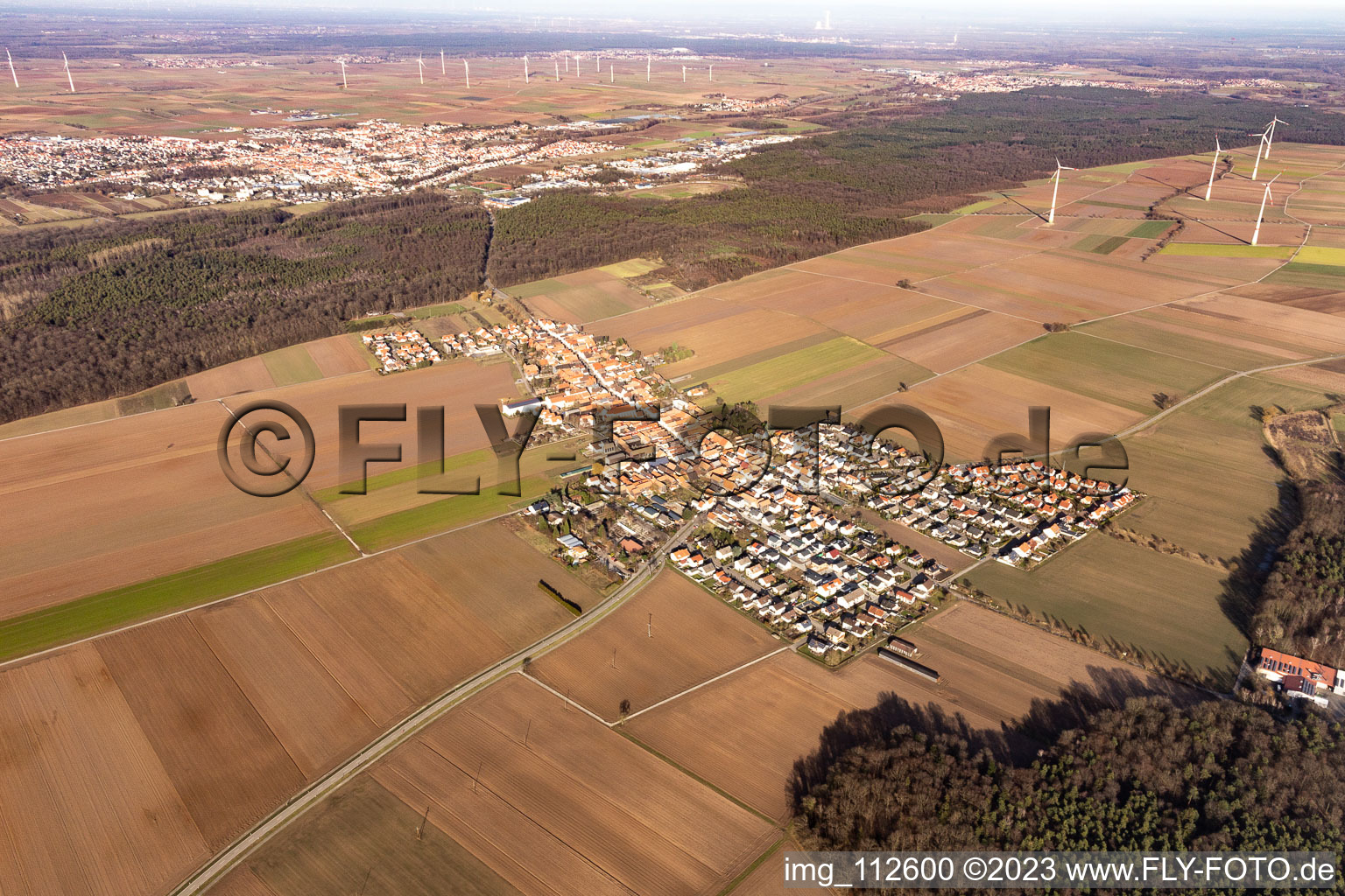 Aerial photograpy of District Hayna in Herxheim bei Landau/Pfalz in the state Rhineland-Palatinate, Germany