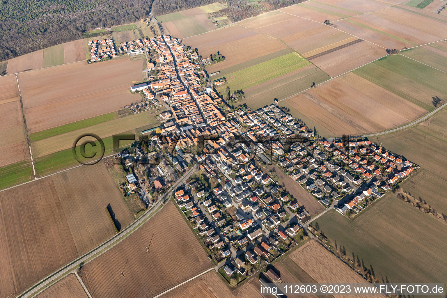 District Hayna in Herxheim bei Landau/Pfalz in the state Rhineland-Palatinate, Germany from above