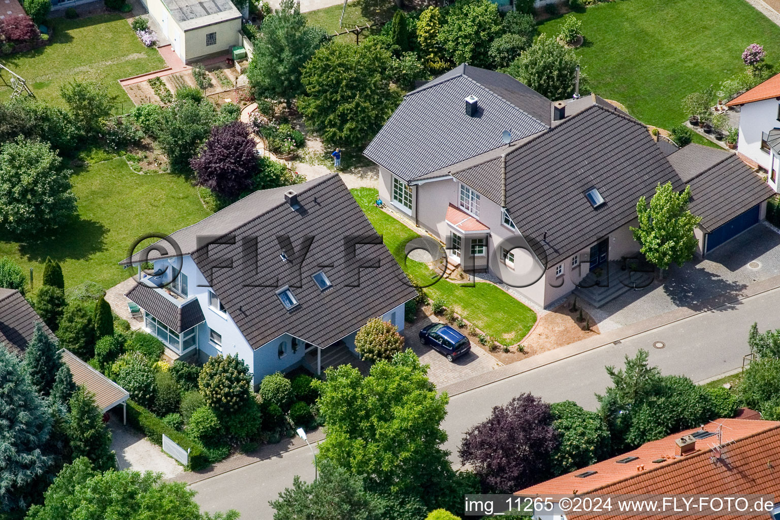 Aerial photograpy of Steinweiler in the state Rhineland-Palatinate, Germany