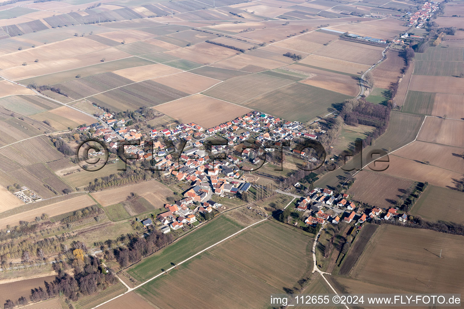 Oblique view of Steinfeld in the state Rhineland-Palatinate, Germany