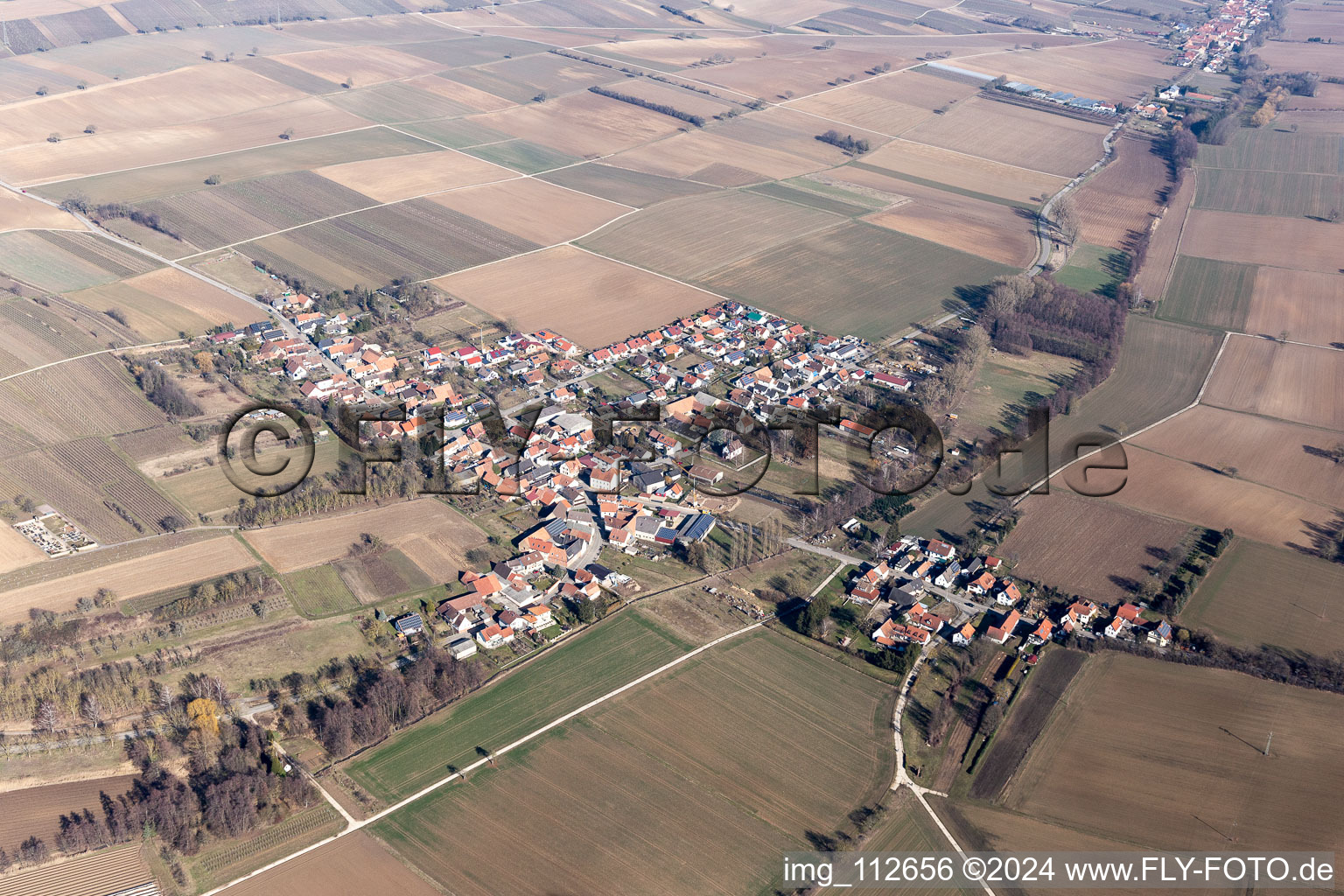 Steinfeld in the state Rhineland-Palatinate, Germany from above