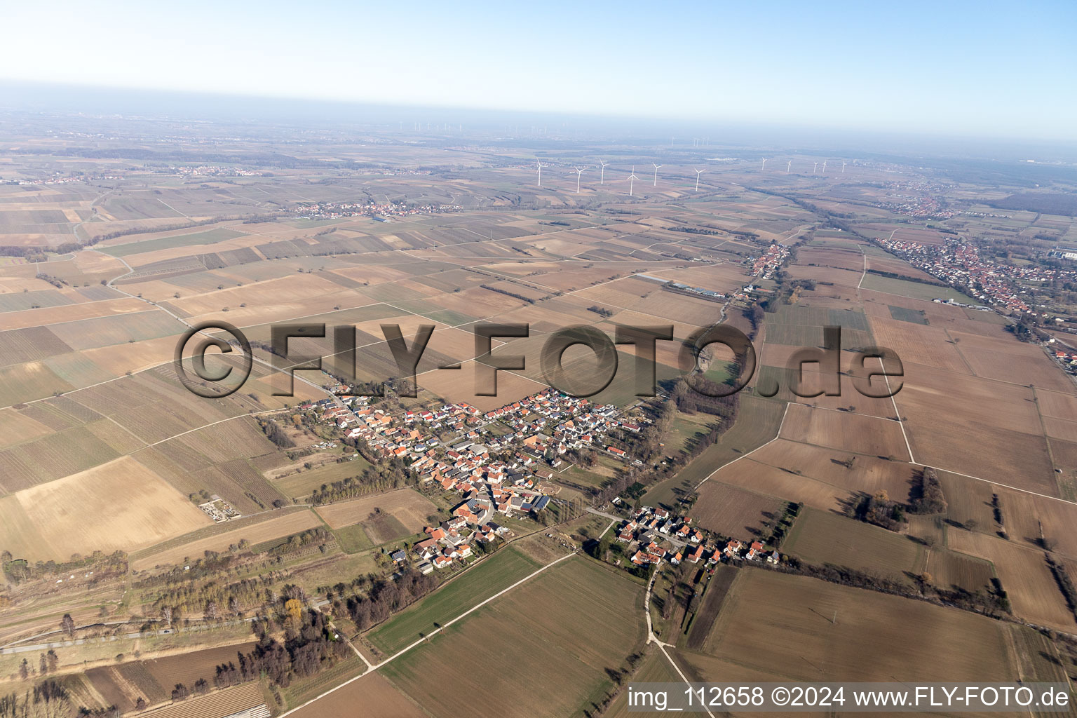 Steinfeld in the state Rhineland-Palatinate, Germany seen from above