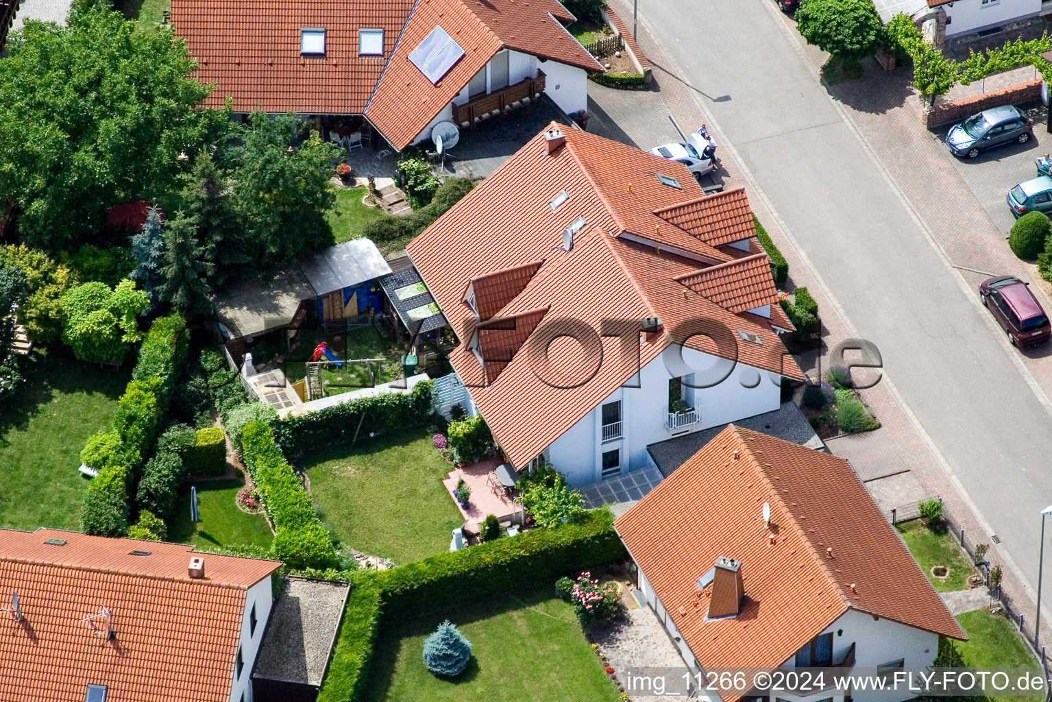 Oblique view of Steinweiler in the state Rhineland-Palatinate, Germany