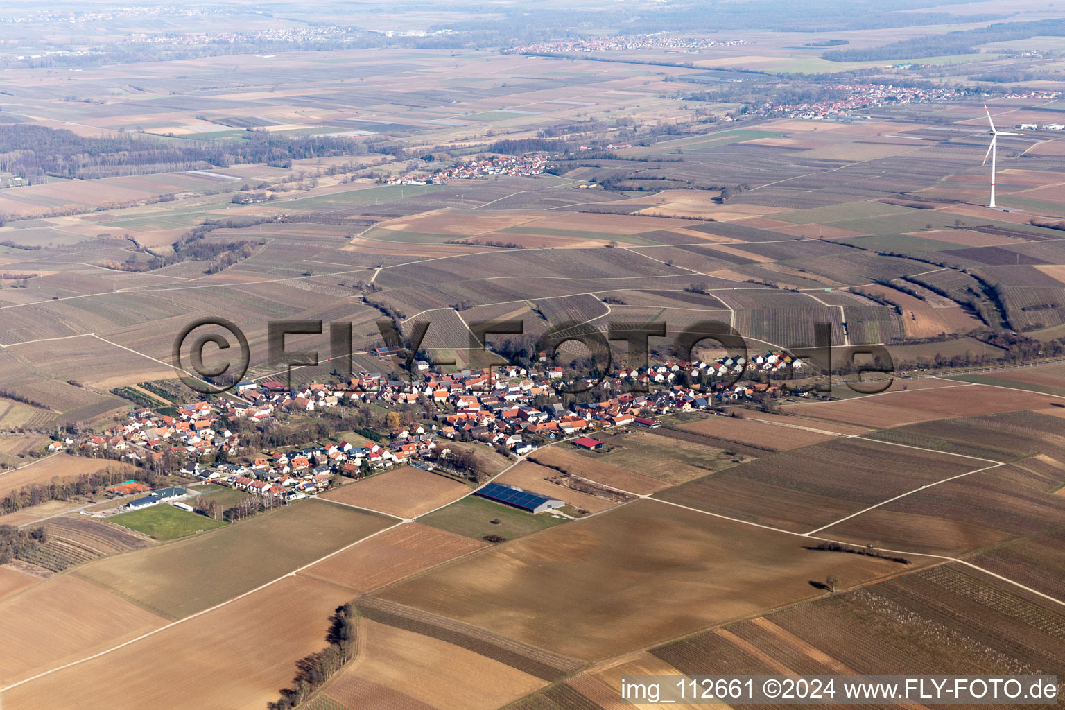 Aerial photograpy of Dierbach in the state Rhineland-Palatinate, Germany