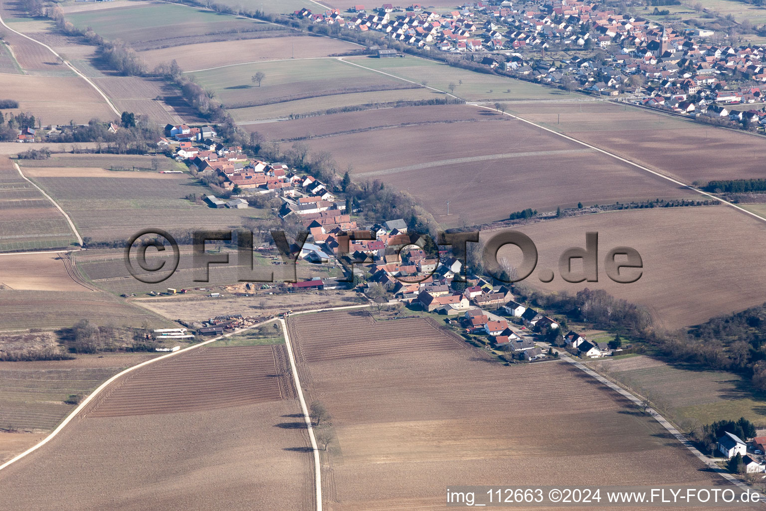 Vollmersweiler in the state Rhineland-Palatinate, Germany from the drone perspective