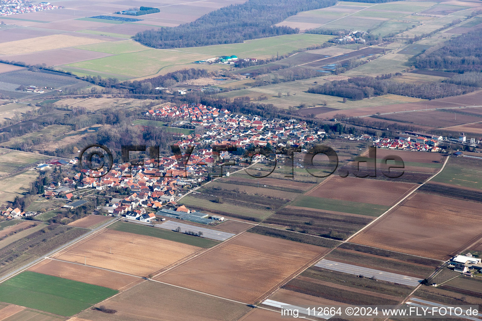 Drone image of Winden in the state Rhineland-Palatinate, Germany