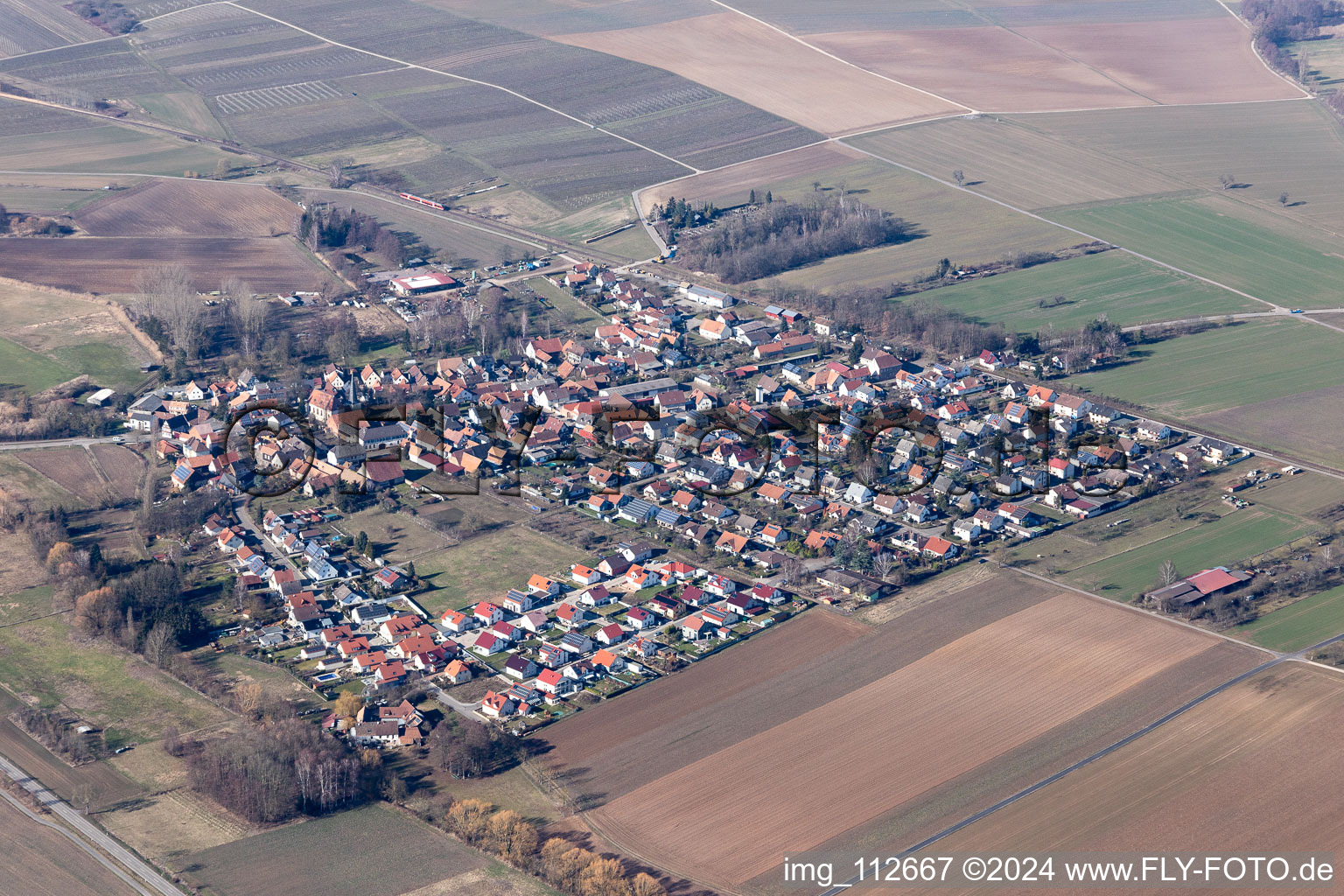 Barbelroth in the state Rhineland-Palatinate, Germany from a drone