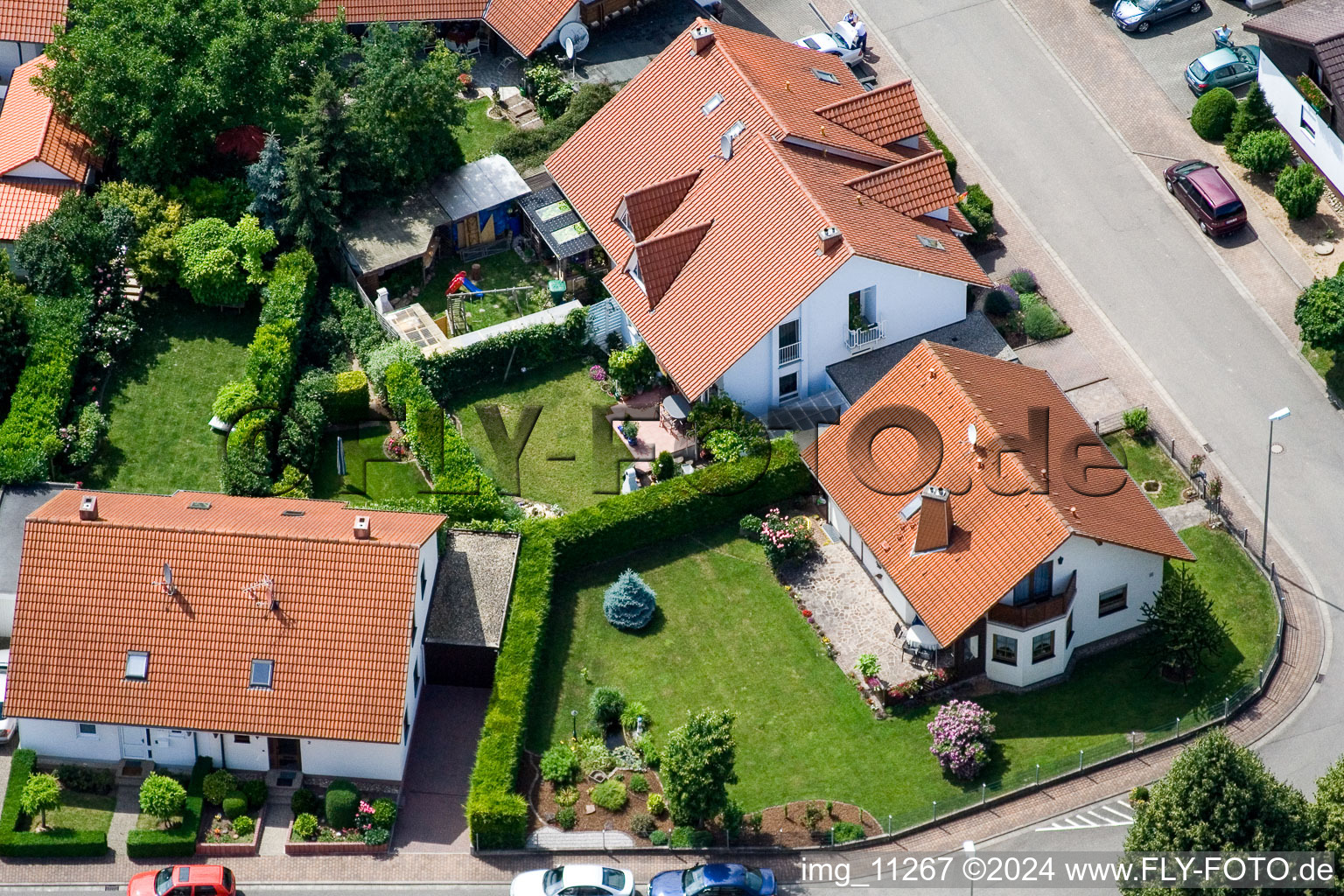 Steinweiler in the state Rhineland-Palatinate, Germany from above