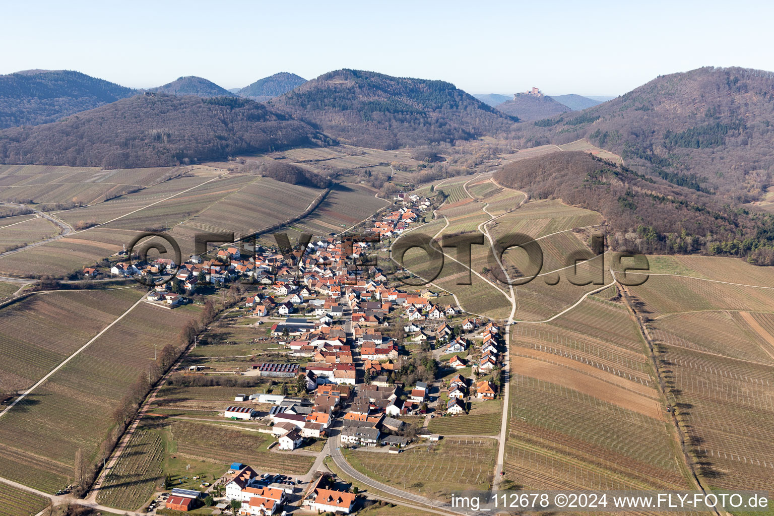 Ranschbach in the state Rhineland-Palatinate, Germany from a drone