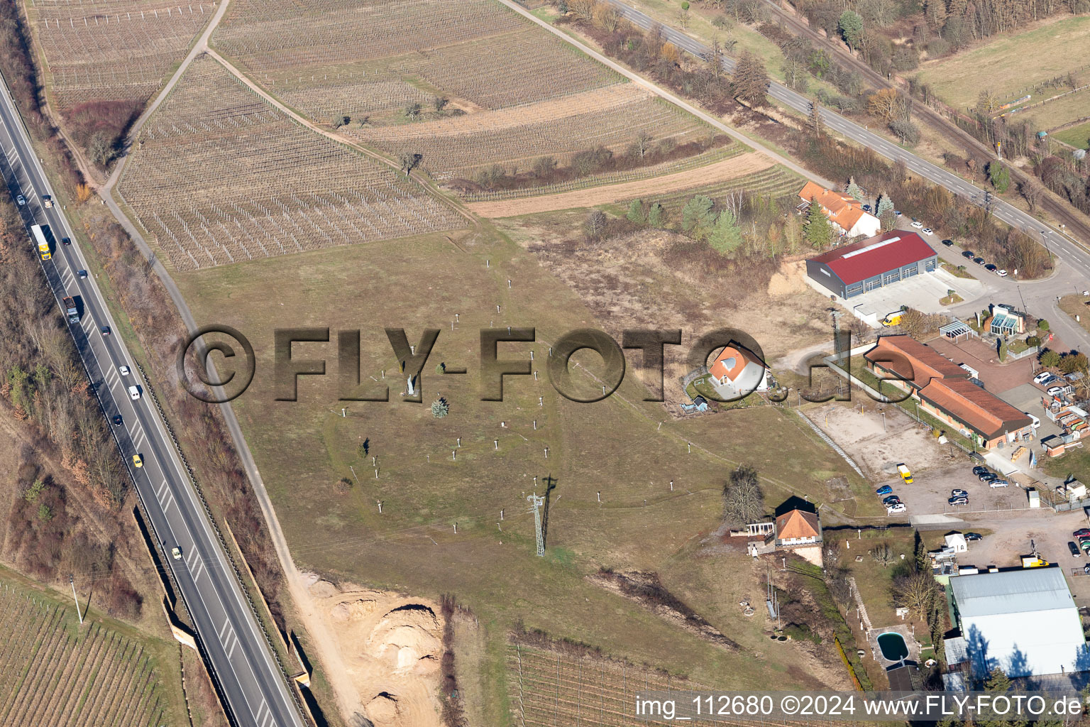 Albersweiler in the state Rhineland-Palatinate, Germany viewn from the air