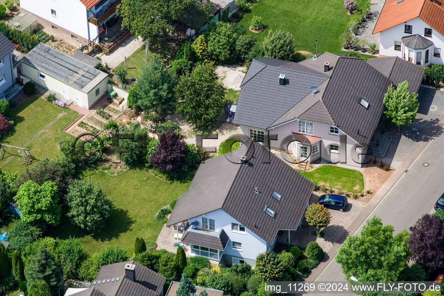 Steinweiler in the state Rhineland-Palatinate, Germany seen from above