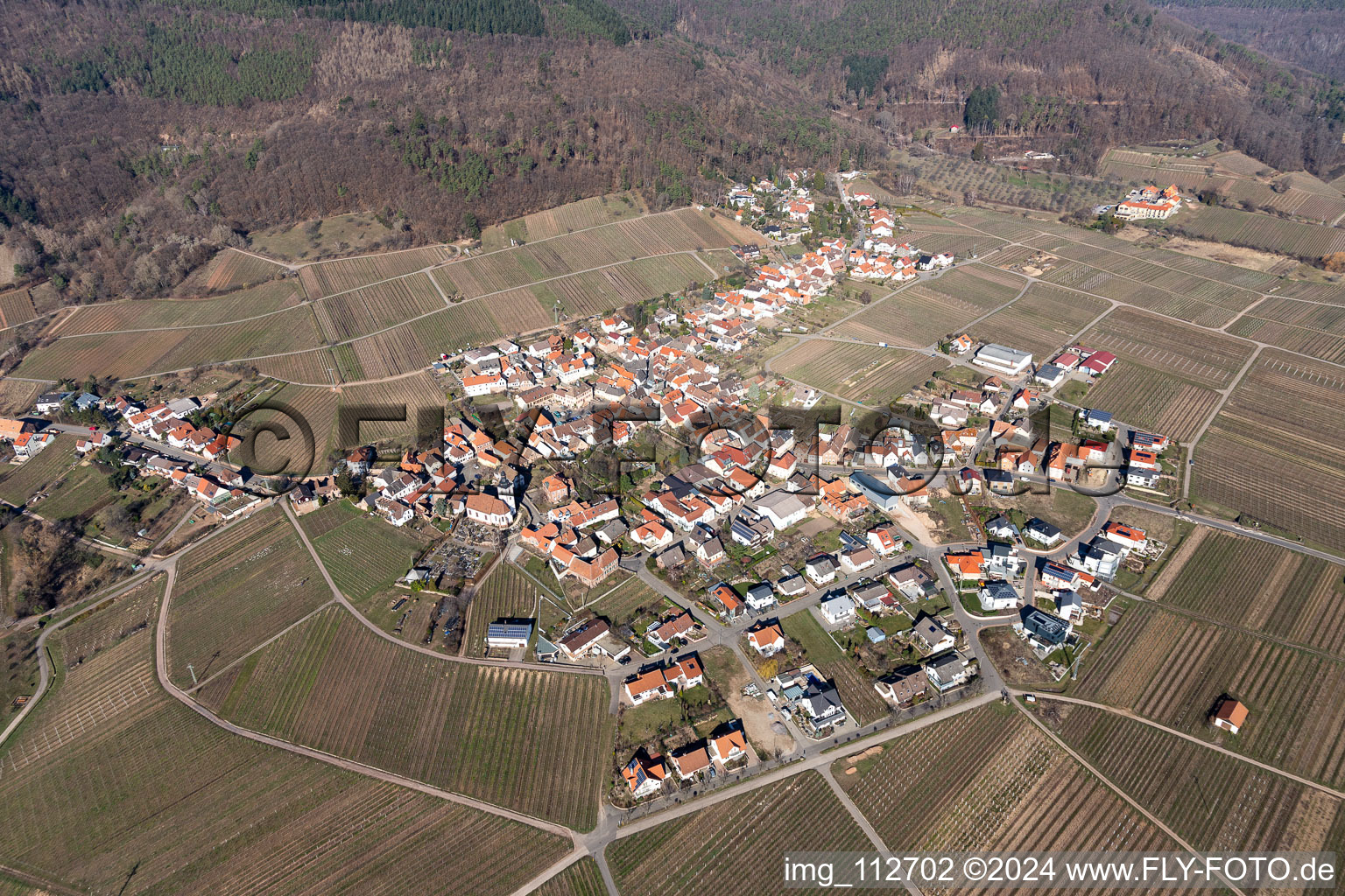 Weyher in der Pfalz in the state Rhineland-Palatinate, Germany out of the air