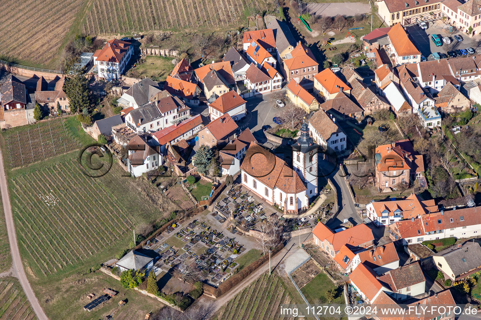 Church building in the village of in Weyher in der Pfalz in the state Rhineland-Palatinate, Germany