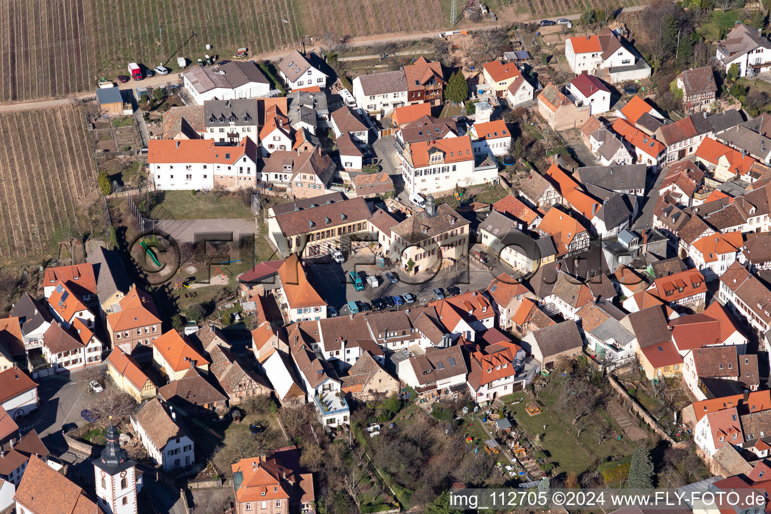 Weyher in der Pfalz in the state Rhineland-Palatinate, Germany from the plane