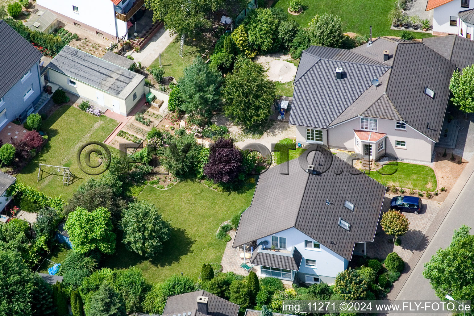 Bird's eye view of Steinweiler in the state Rhineland-Palatinate, Germany