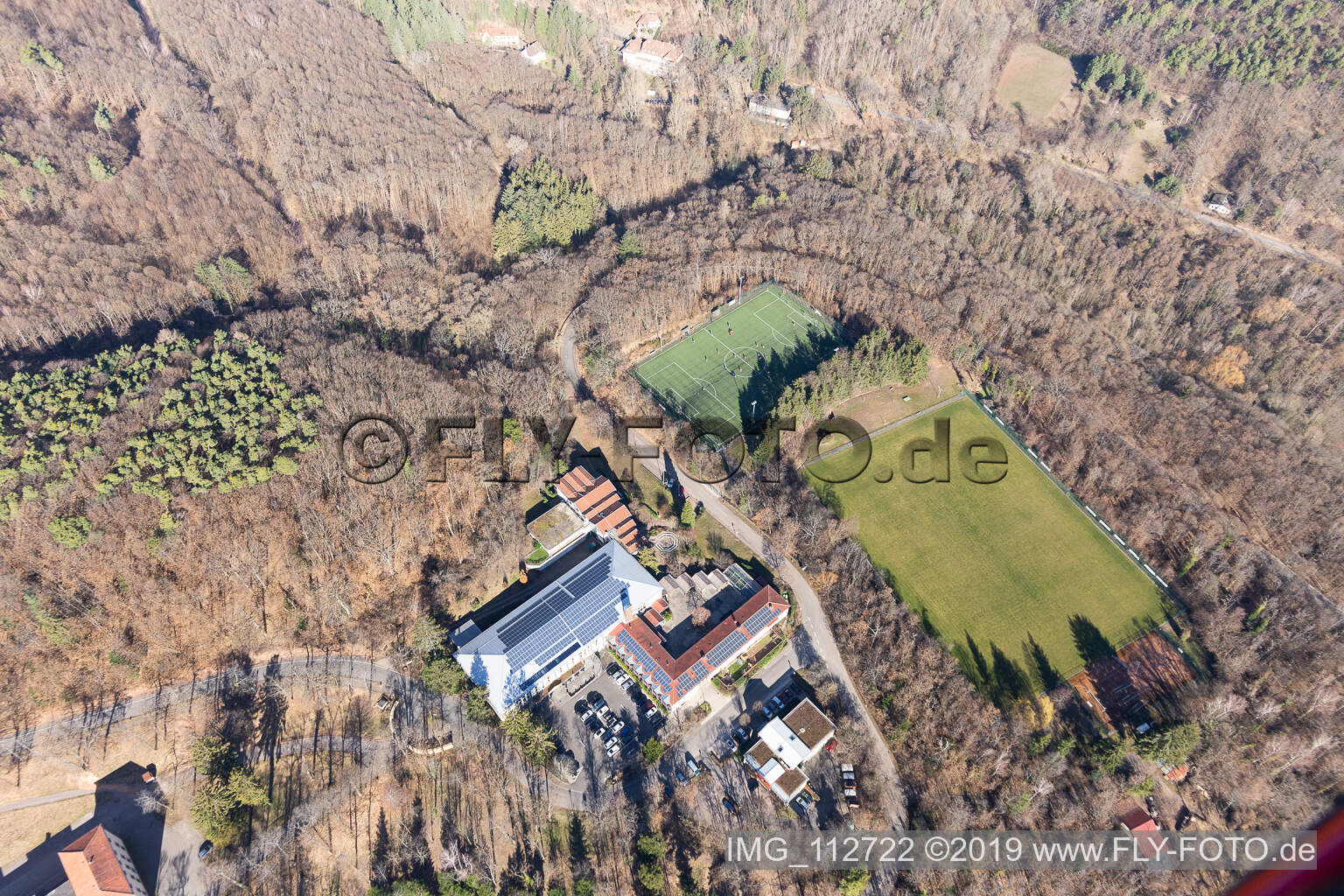 Aerial photograpy of Sports school, SW-Deutscher FV eV in Edenkoben in the state Rhineland-Palatinate, Germany