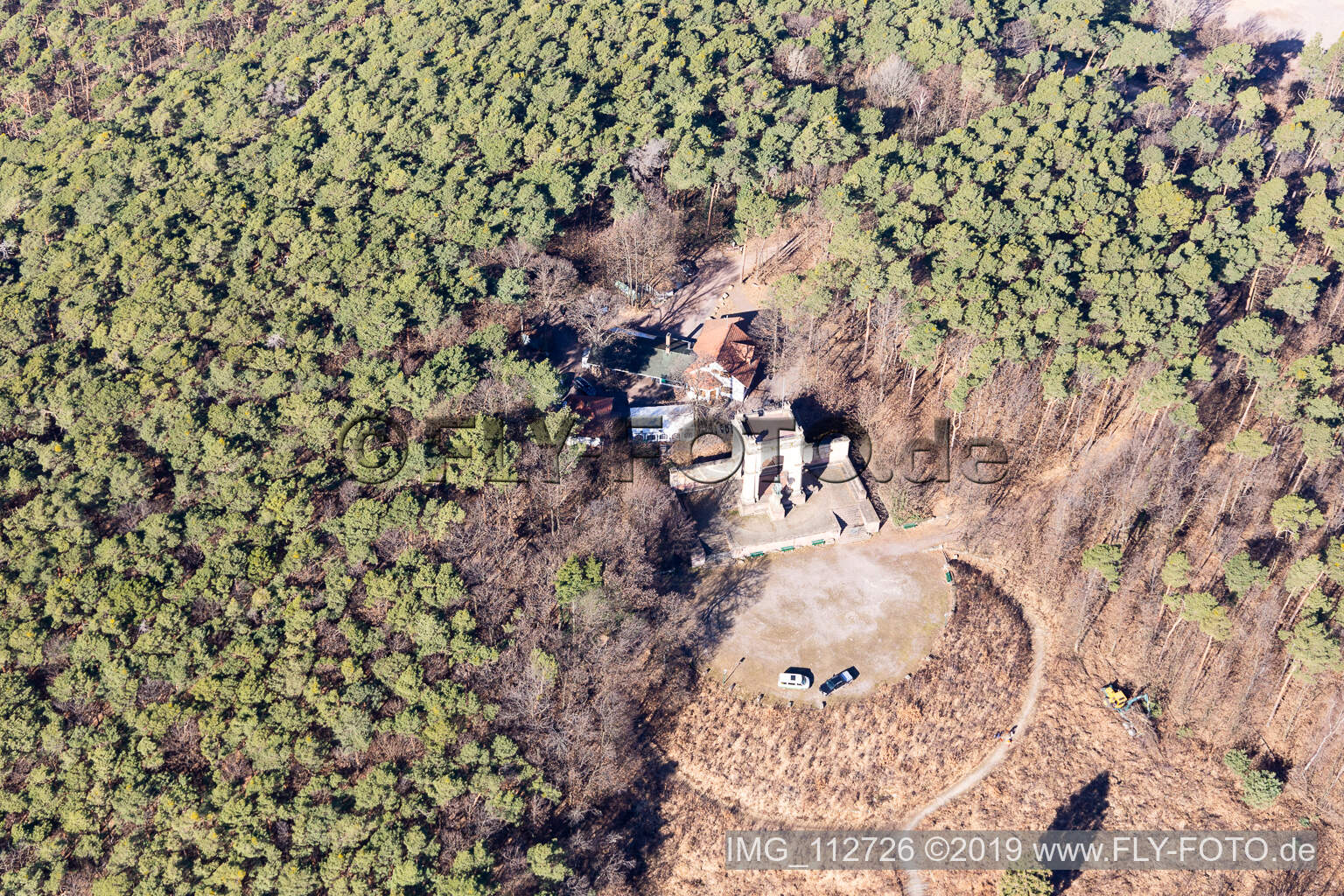 Aerial photograpy of Peace Monument in Edenkoben in the state Rhineland-Palatinate, Germany