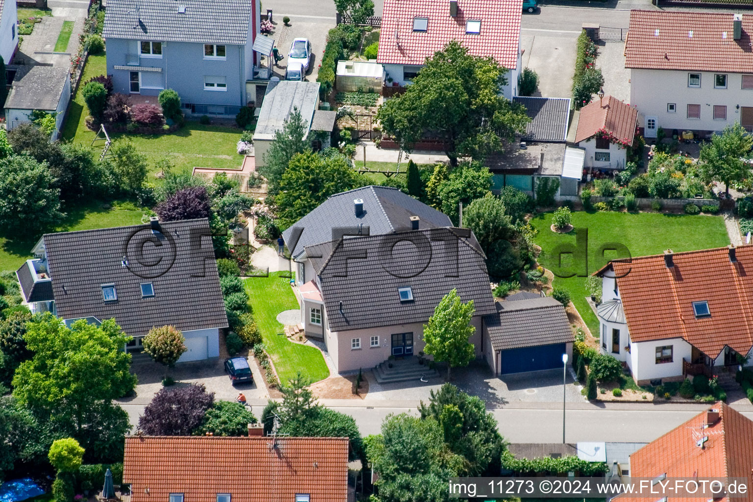 Drone recording of Steinweiler in the state Rhineland-Palatinate, Germany