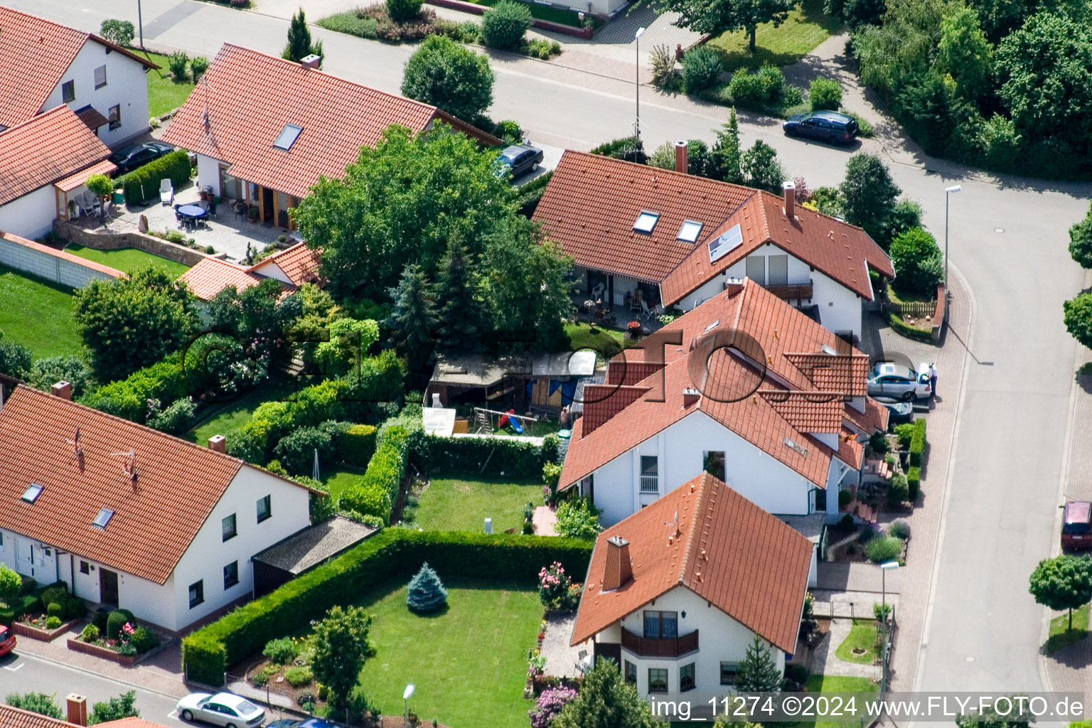 Drone image of Steinweiler in the state Rhineland-Palatinate, Germany