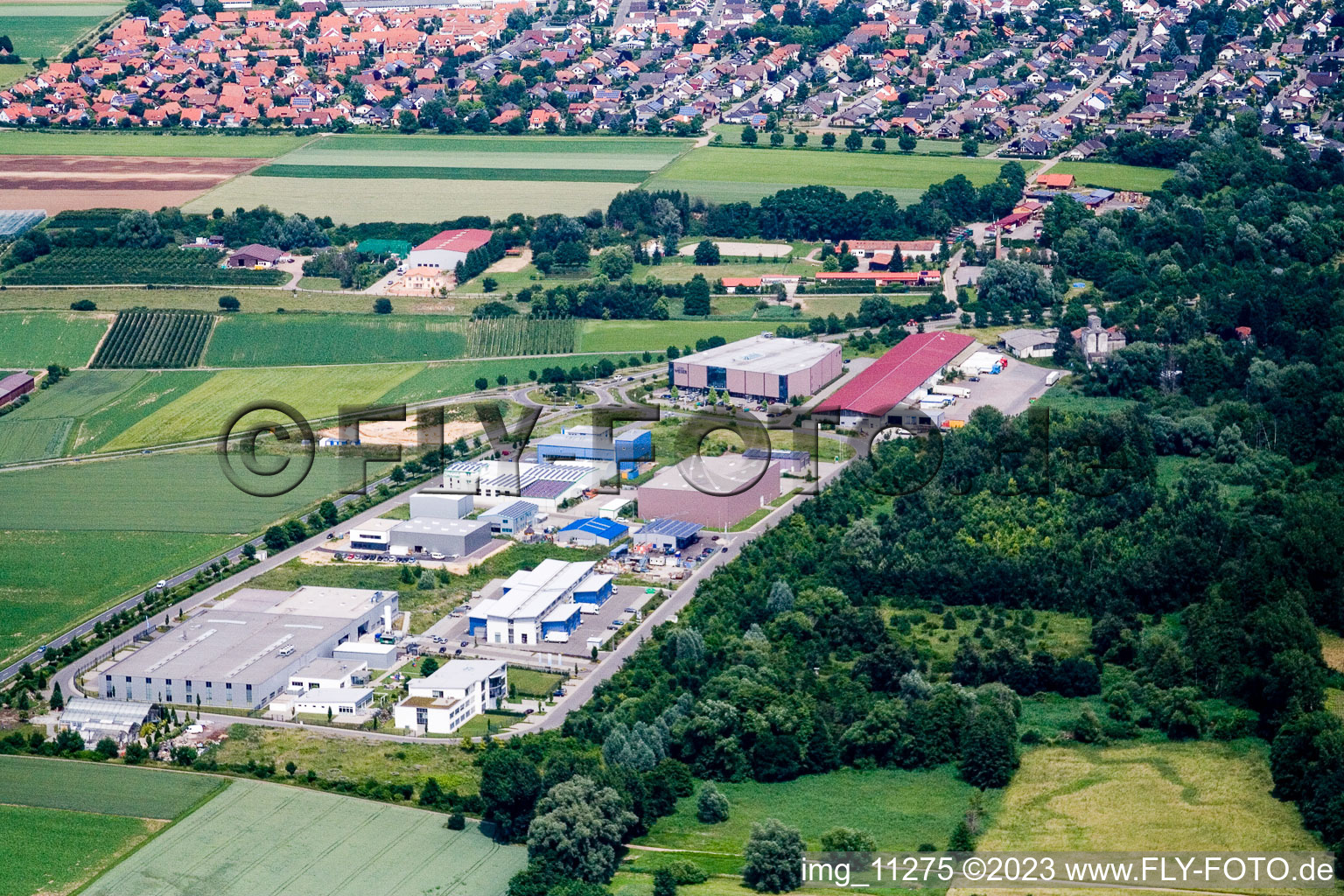 Industrial area West in the district Herxheim in Herxheim bei Landau in the state Rhineland-Palatinate, Germany