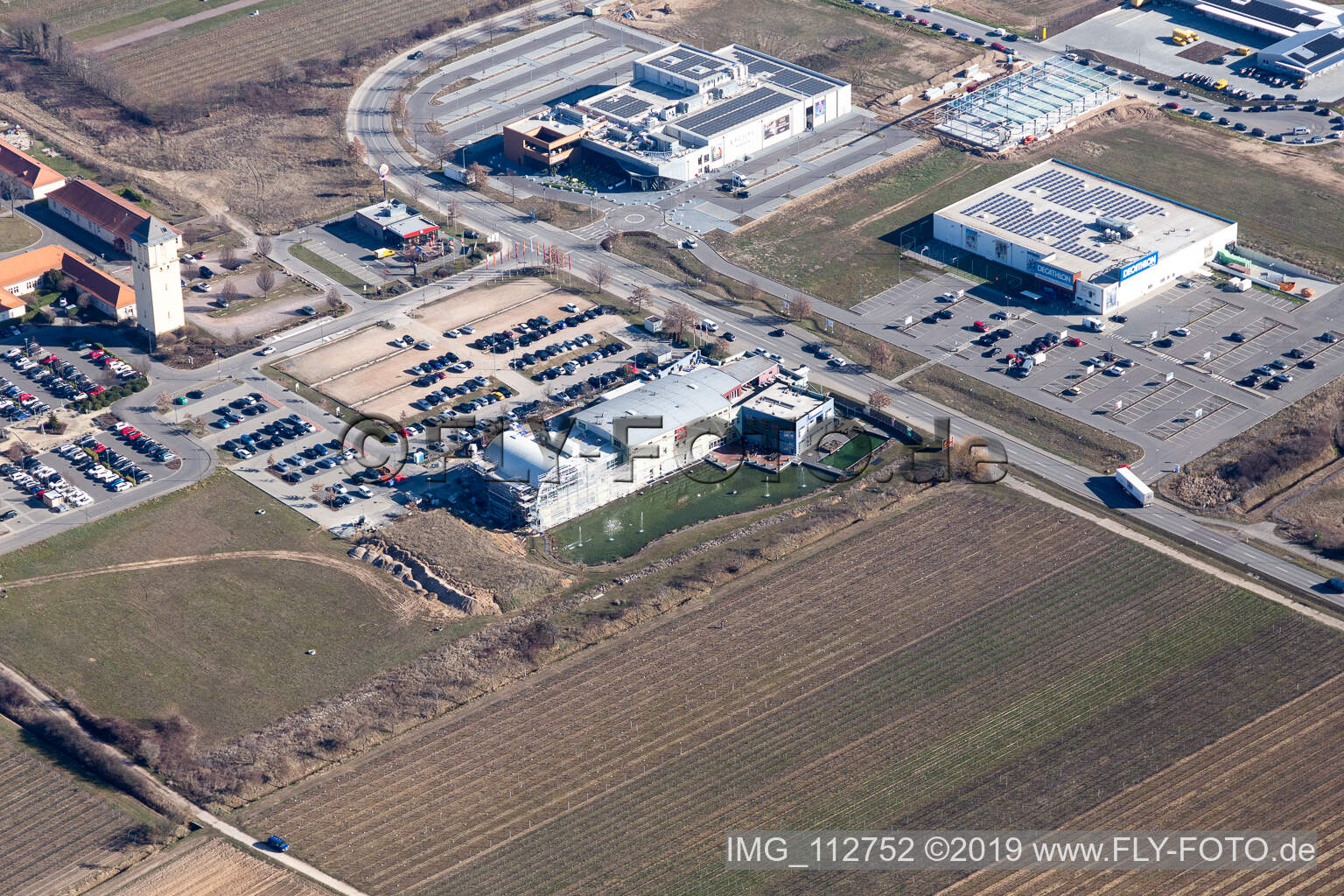 Oblique view of Pfizenmeier Fitness in Neustadt an der Weinstraße in the state Rhineland-Palatinate, Germany