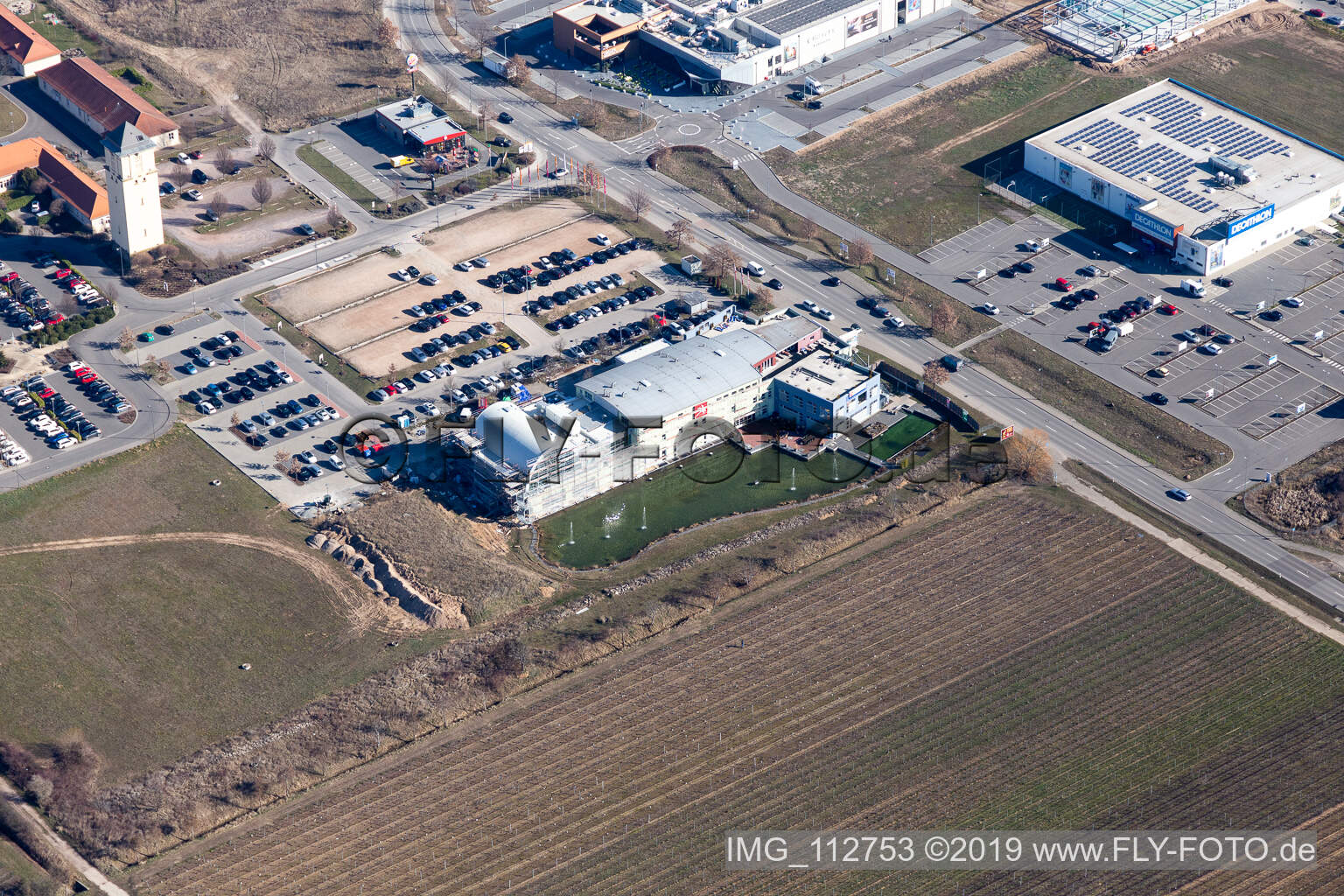 Pfizenmeier Fitness in Neustadt an der Weinstraße in the state Rhineland-Palatinate, Germany from above