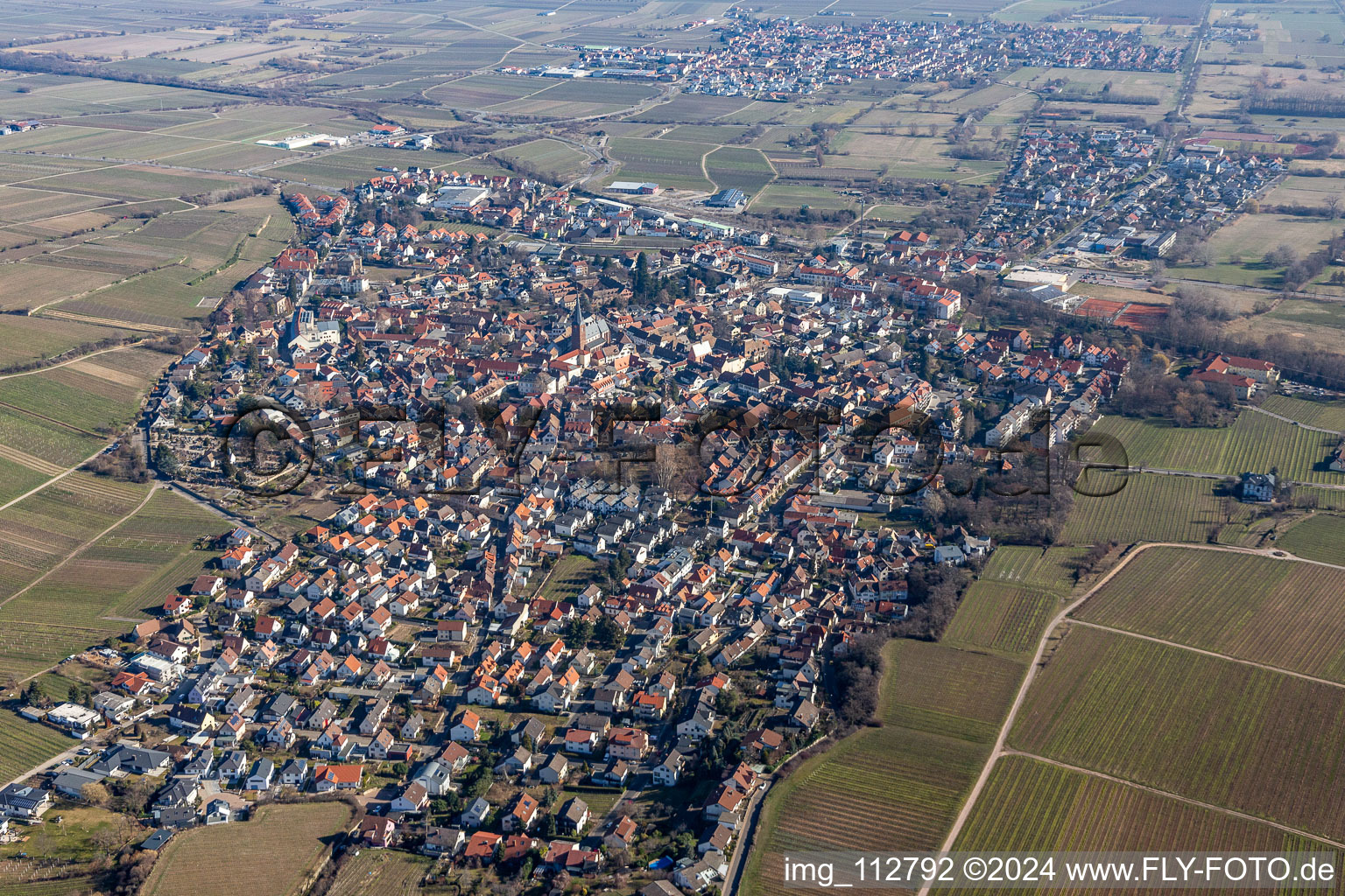 Aerial view of Local area and environment in Deidesheim in the state Rhineland-Palatinate