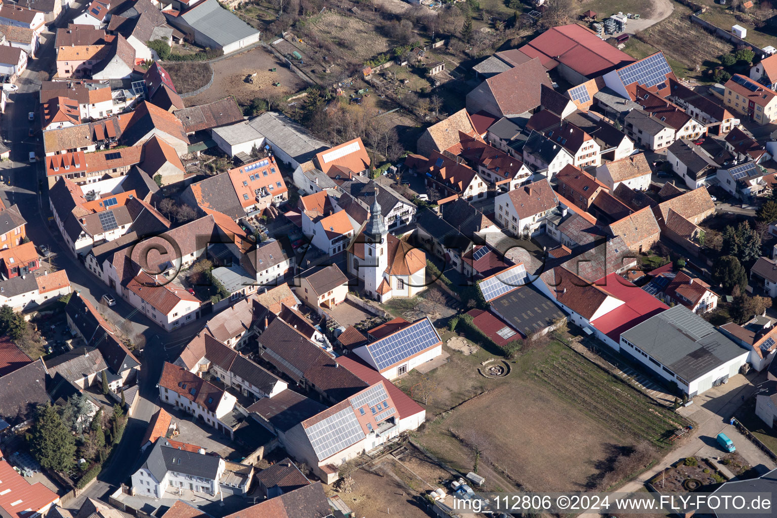 Gönnheim in the state Rhineland-Palatinate, Germany viewn from the air