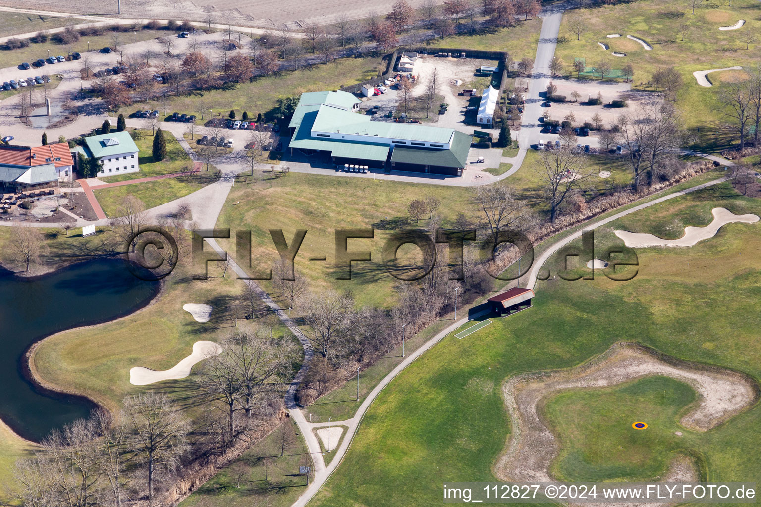 Club house of the Golf club at Golfplatz Kurpfalz in Limburgerhof in the state Rhineland-Palatinate, Germany