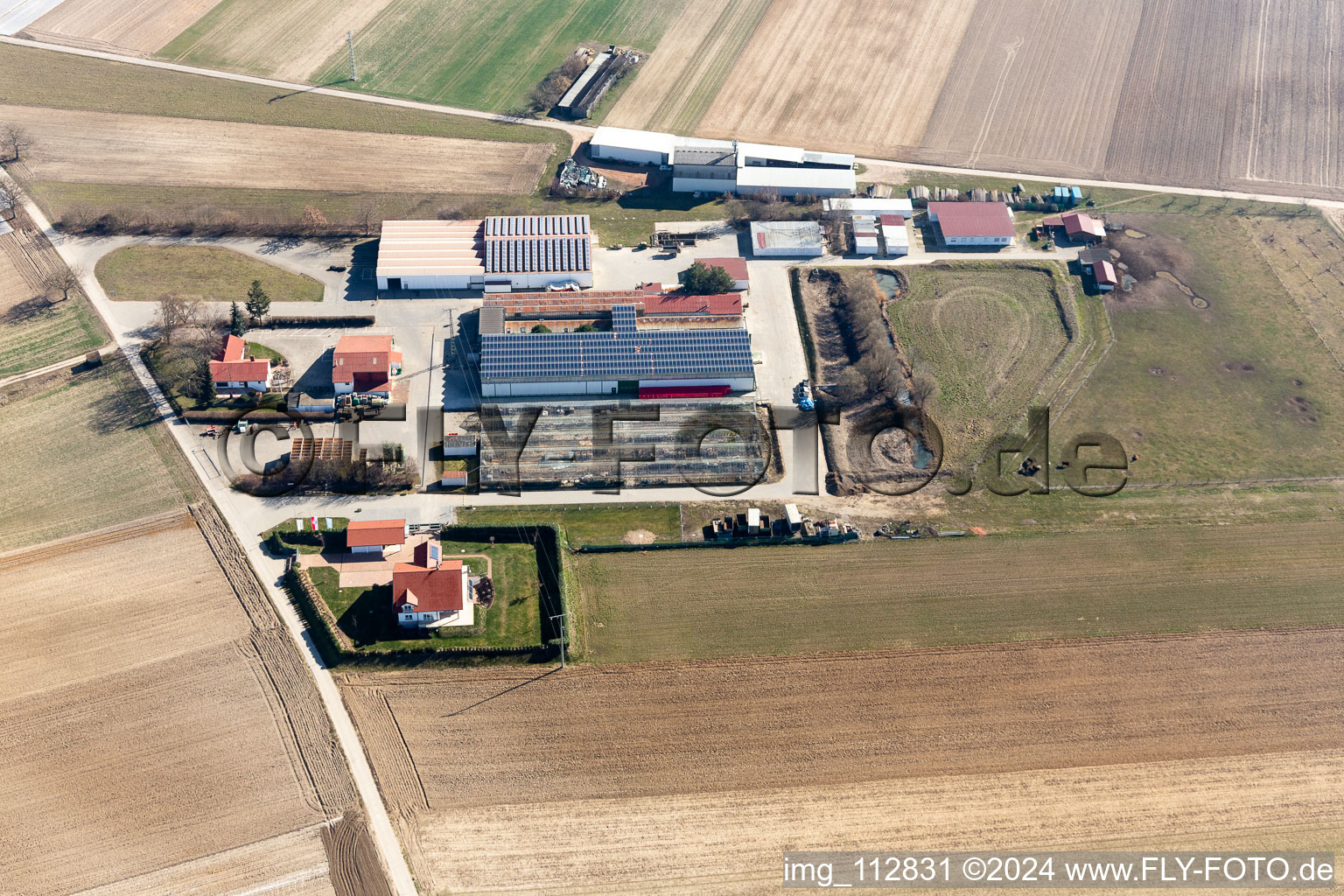 Drone image of Otterstadt in the state Rhineland-Palatinate, Germany