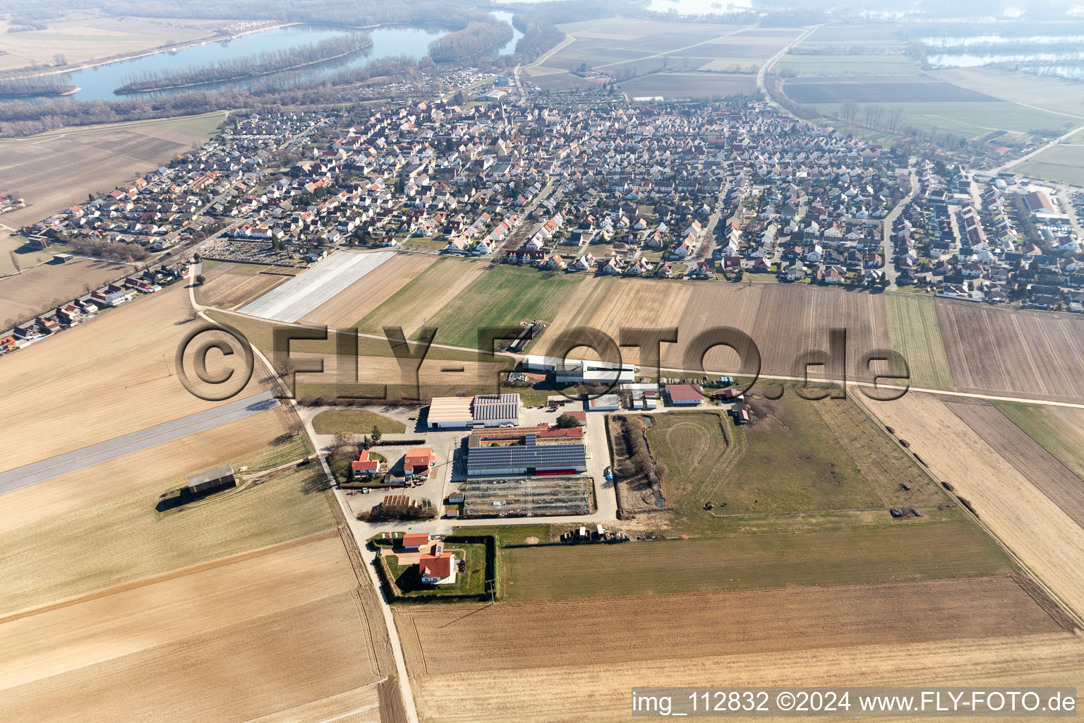 Otterstadt in the state Rhineland-Palatinate, Germany from the drone perspective