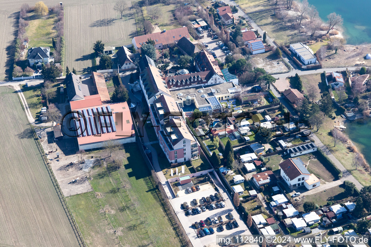 Oblique view of Lindner Hotel & Spa Binshof in Speyer in the state Rhineland-Palatinate, Germany