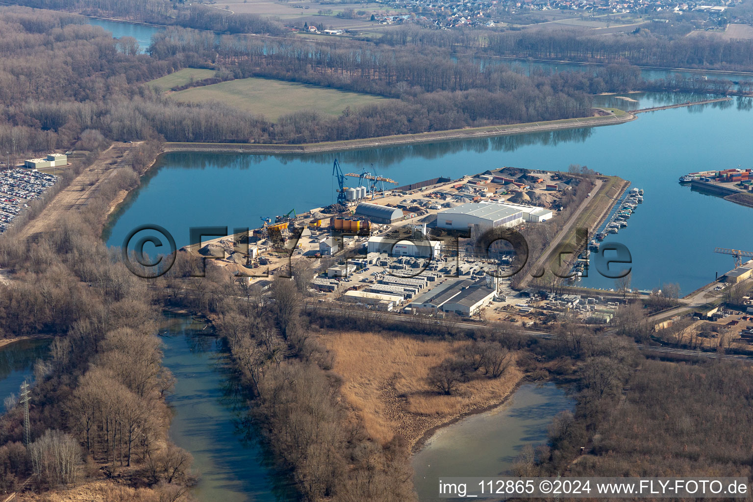 Rhine port in Germersheim in the state Rhineland-Palatinate, Germany