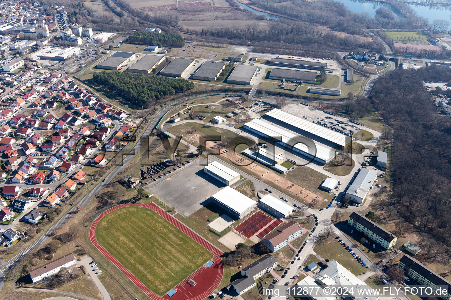 Germersheim in the state Rhineland-Palatinate, Germany from the drone perspective