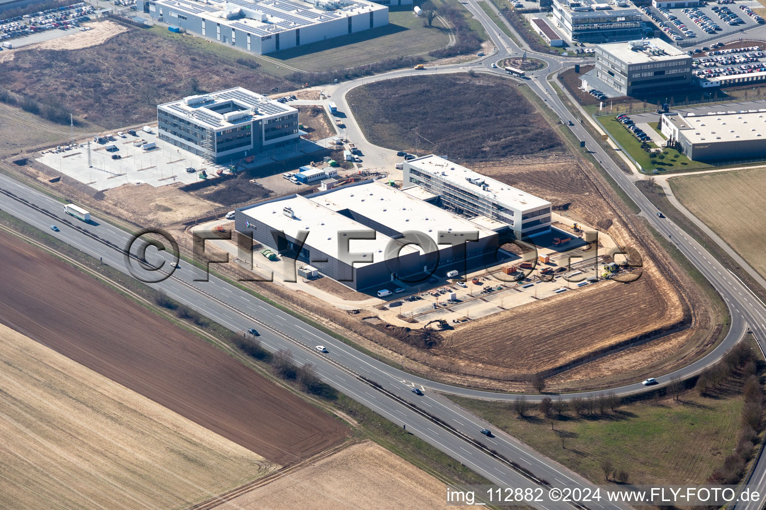 Aerial view of North industrial area in Rülzheim in the state Rhineland-Palatinate, Germany