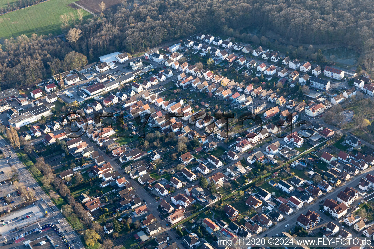 Kandel in the state Rhineland-Palatinate, Germany seen from above