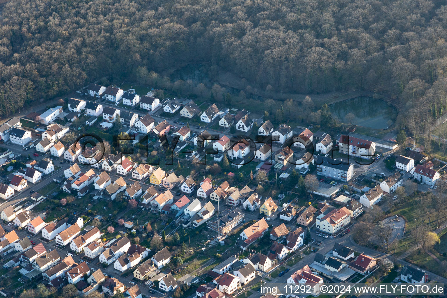 Kandel in the state Rhineland-Palatinate, Germany from the plane