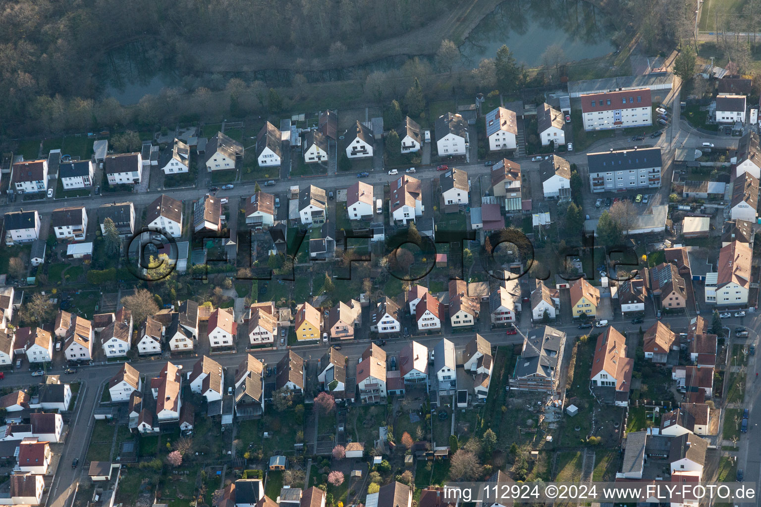 Bird's eye view of Kandel in the state Rhineland-Palatinate, Germany