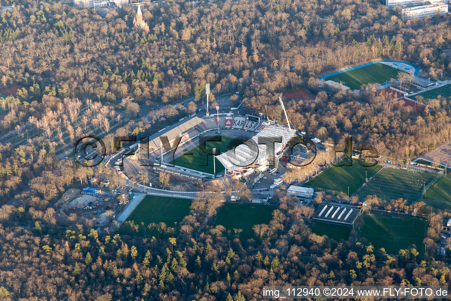 Wildparkstadion, construction site in the district Innenstadt-Ost in Karlsruhe in the state Baden-Wuerttemberg, Germany