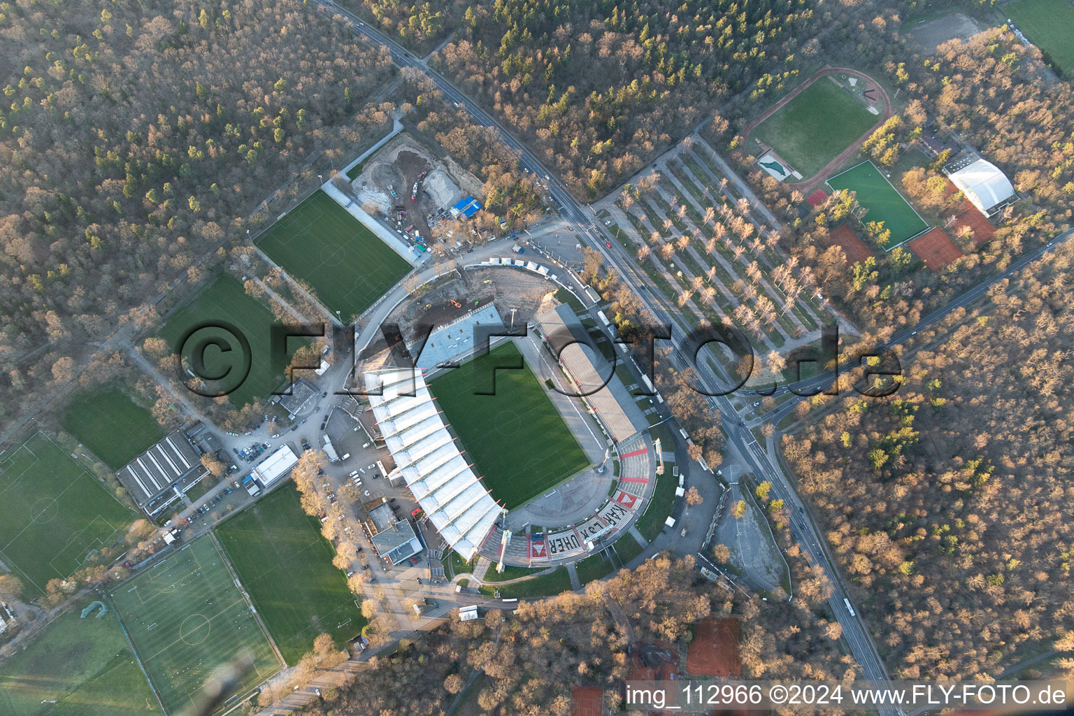 Extension and conversion site on the sports ground of the stadium " Wildparkstadion " in Karlsruhe in the state Baden-Wurttemberg, Germany