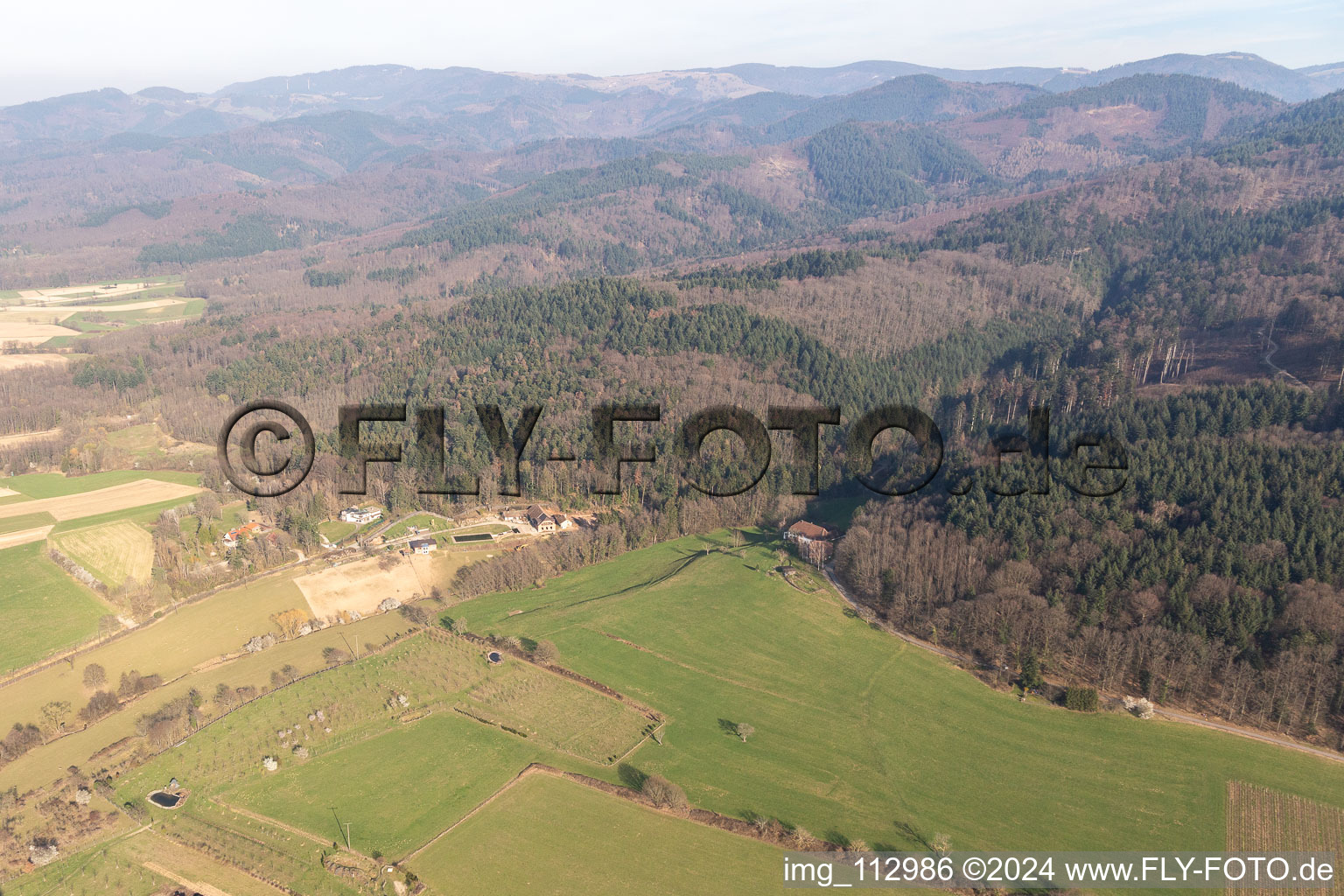 Staufen im Breisgau in the state Baden-Wuerttemberg, Germany from above