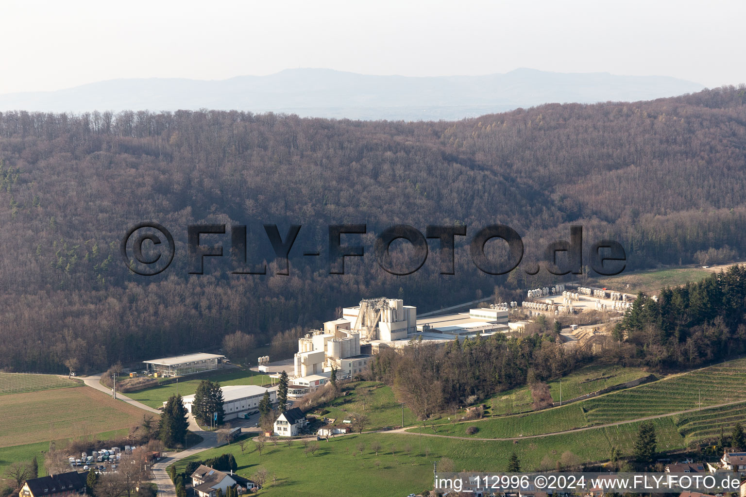 Aerial photograpy of Knauf Marmorit quarry in Bollschweil in the state Baden-Wuerttemberg, Germany