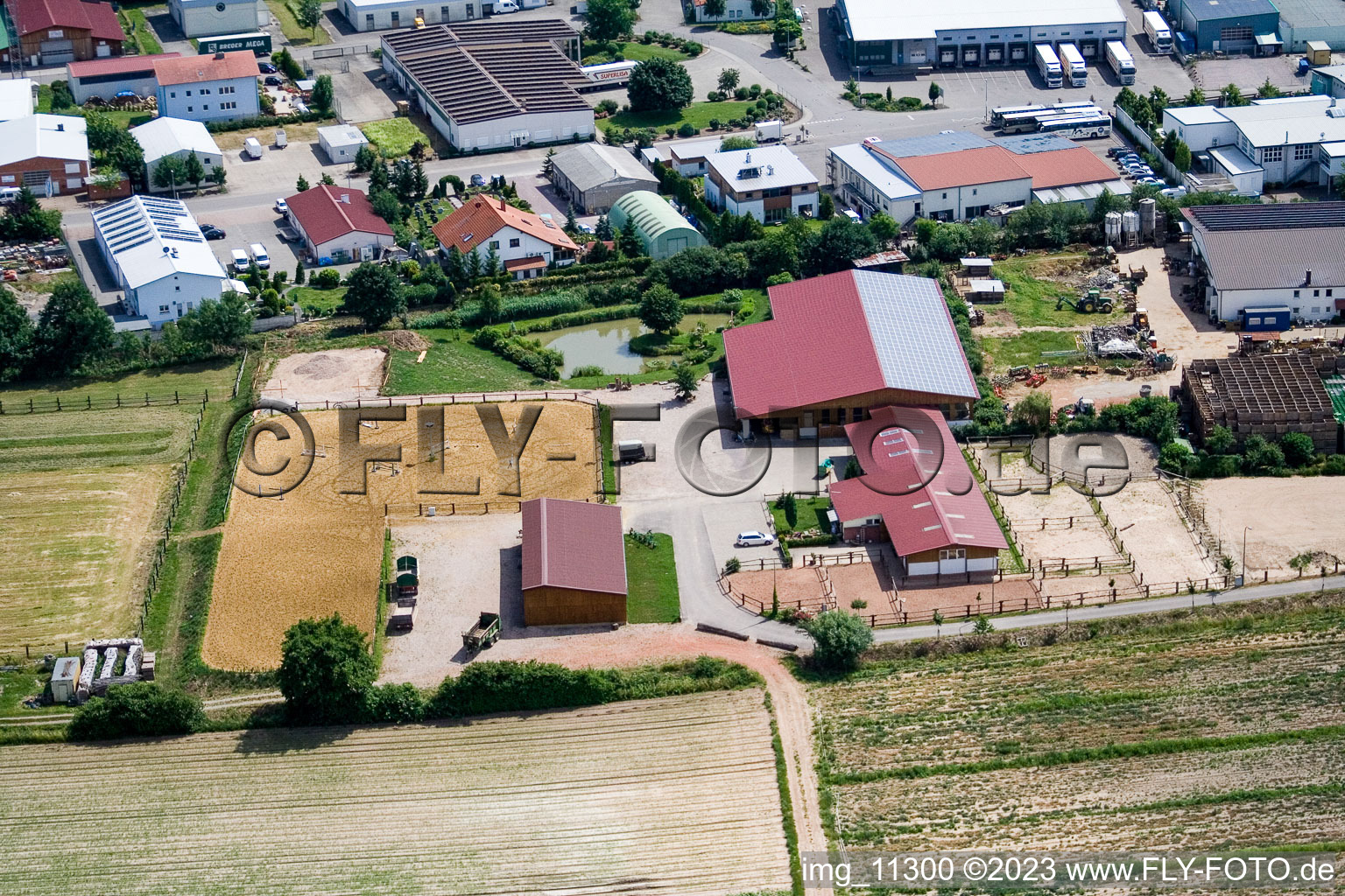 Eichenlaub Riding Stable in the district Herxheim in Herxheim bei Landau in the state Rhineland-Palatinate, Germany