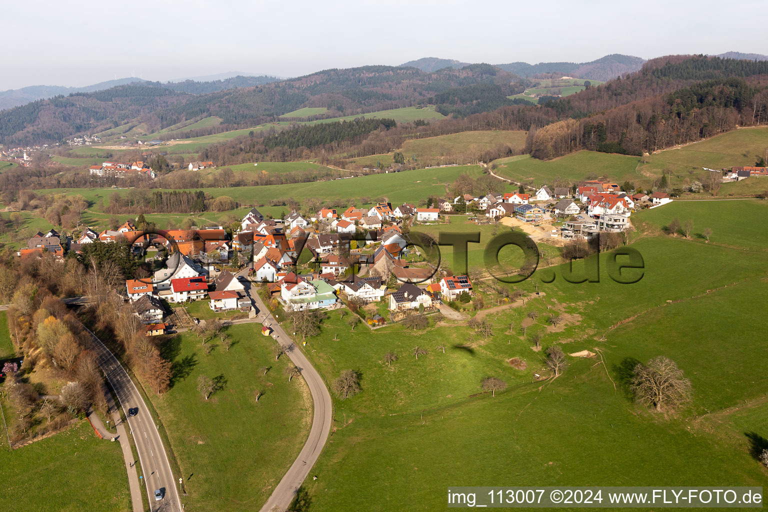 Aerial photograpy of Wittnau in the state Baden-Wuerttemberg, Germany