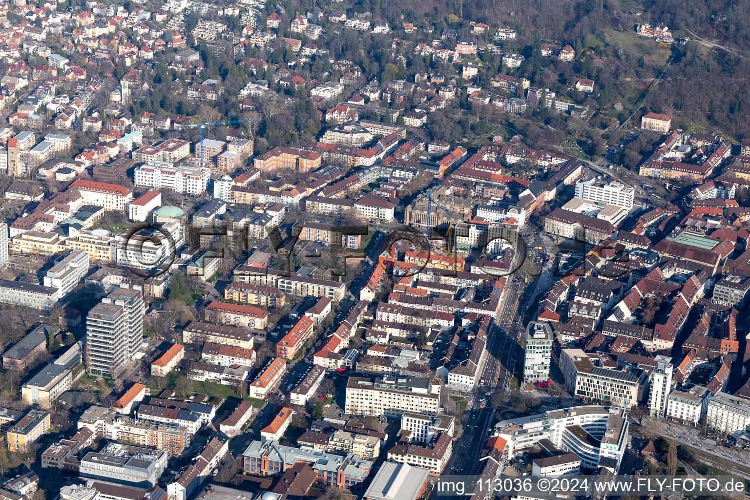 Fahnenbergplatz, Europaplatz in the district Altstadt in Freiburg im Breisgau in the state Baden-Wuerttemberg, Germany