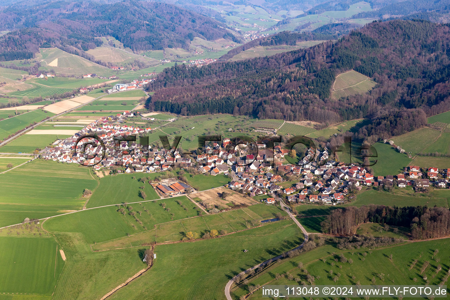 Aerial photograpy of Heuweiler in the state Baden-Wuerttemberg, Germany