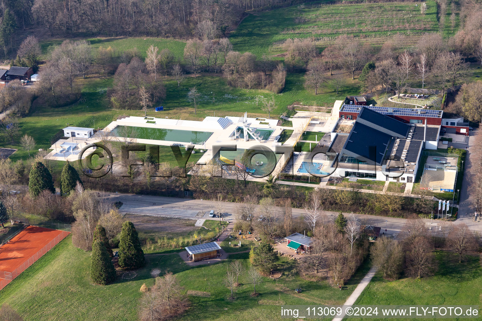 Swimming pool of the Sport & Familienbad MACHA? BLAU Denzlingen in Denzlingen in the state Baden-Wurttemberg, Germany