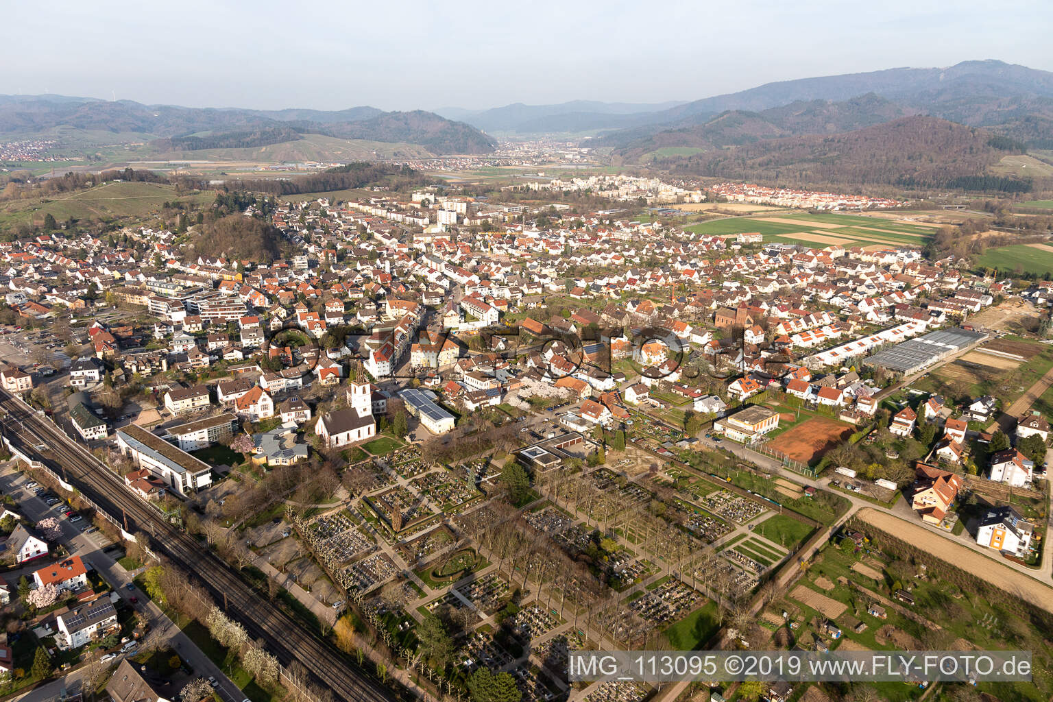 Denzlingen in the state Baden-Wuerttemberg, Germany out of the air