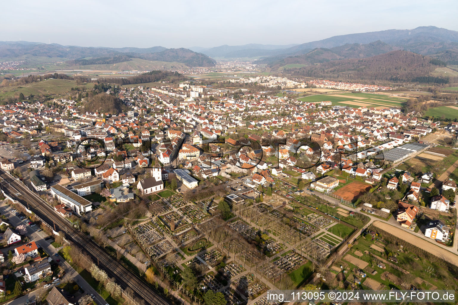 Denzlingen in the state Baden-Wuerttemberg, Germany out of the air